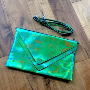 NWOT Divided by H&M “Holographic” mermaid envelope clutch